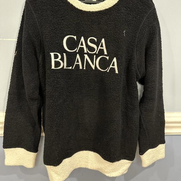 Black and white Casablanca Tennis Club crewneck sweatshirt (size L)